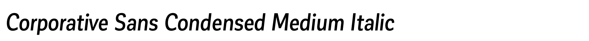 Corporative Sans Condensed Medium Italic image